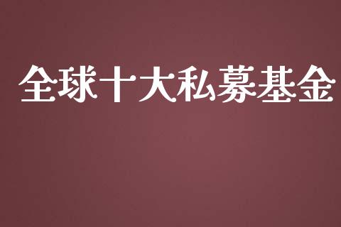 全球十大私募基金_https://www.lansai.wang_基金理财_第1张