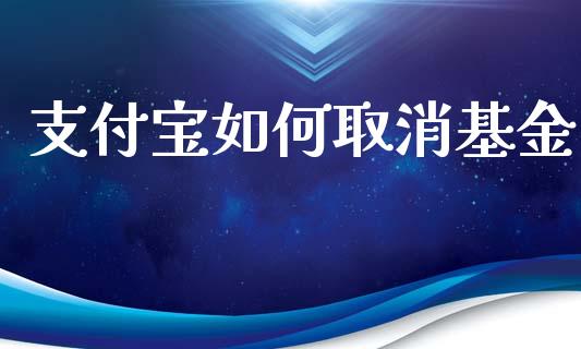 支付宝如何取消基金_https://www.lansai.wang_基金理财_第1张