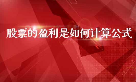 股票的盈利是如何计算公式_https://www.lansai.wang_期货行情_第1张