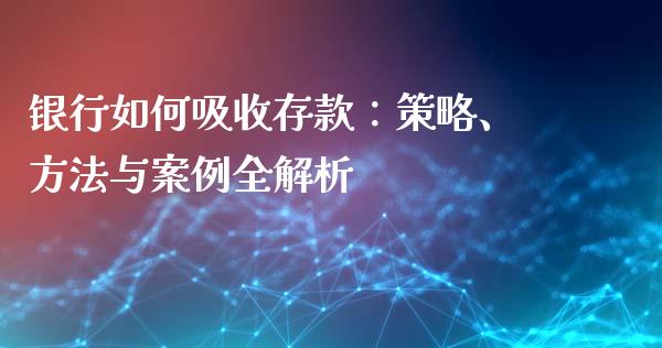 银行如何吸收存款：策略、方法与案例全解析_https://www.lansai.wang_理财百科_第1张