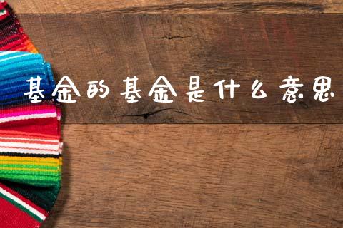基金的基金是什么意思_https://www.lansai.wang_基金理财_第1张