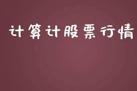 计算计股票行情_https://www.lansai.wang_股票知识_第1张