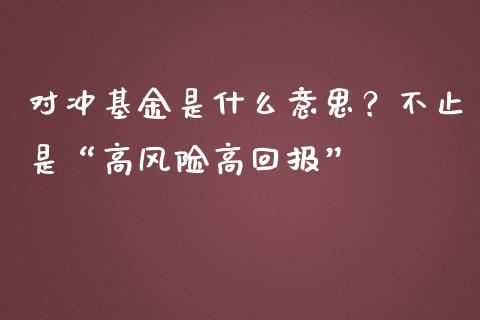 对冲基金是什么意思？不止是“高风险高回报”_https://www.lansai.wang_恒生指数_第1张