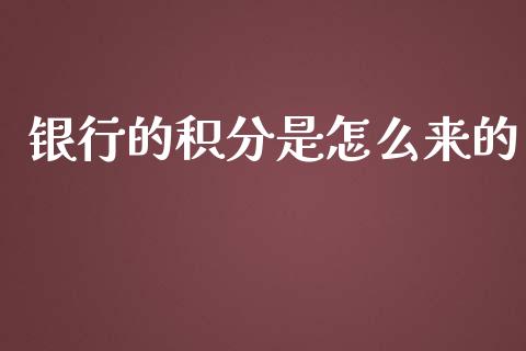 银行的积分是怎么来的_https://www.lansai.wang_理财百科_第1张