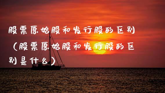 股票原始股和发行股的区别（股票原始股和发行股的区别是什么）_https://www.lansai.wang_股票知识_第1张