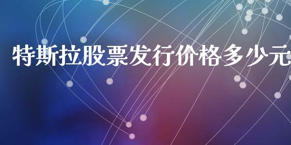 特斯拉股票发行价格多少元_https://www.lansai.wang_股票问答_第1张