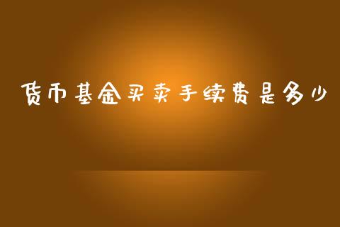货币基金买卖手续费是多少_https://www.lansai.wang_未分类_第1张