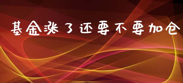 基金涨了还要不要加仓_https://www.lansai.wang_基金理财_第1张