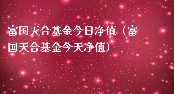 富国天合基金今日净值（富国天合基金今天净值）_https://www.lansai.wang_基金理财_第1张