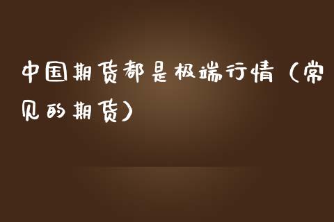 中国期货都是极端行情（常见的期货）_https://www.lansai.wang_恒生指数_第1张