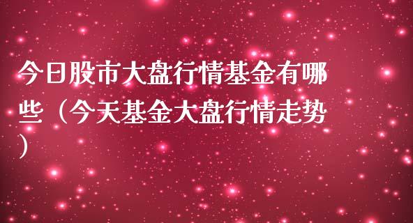 今日股市大盘行情基金有哪些（今天基金大盘行情走势）_https://www.lansai.wang_基金理财_第1张