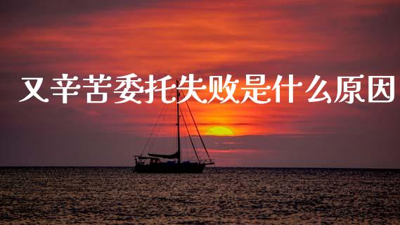 又辛苦委托失败是什么原因_https://www.lansai.wang_期货直播_第1张