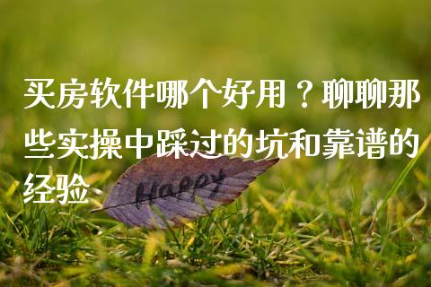买房软件哪个好用？聊聊那些实操中踩过的坑和靠谱的经验_https://www.lansai.wang_期货行情_第1张