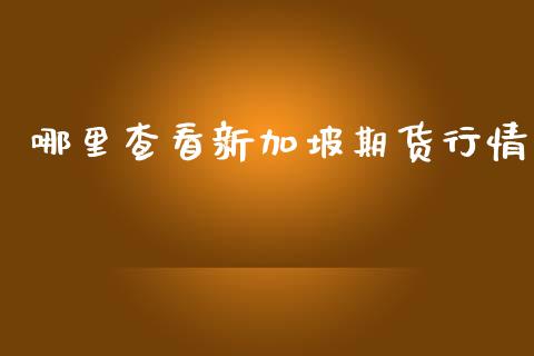 哪里查看新加坡期货行情_https://www.lansai.wang_期货行情_第1张
