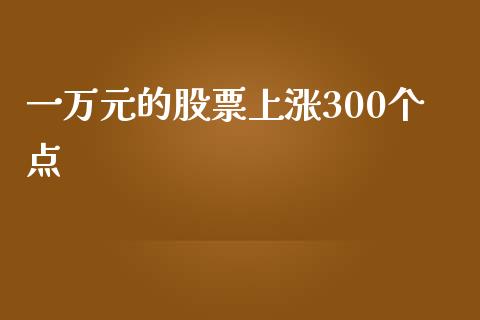 一万元的股票上涨300个点_https://www.lansai.wang_期货行情_第1张