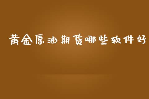 黄金原油期货哪些软件好_https://www.lansai.wang_期货行情_第1张