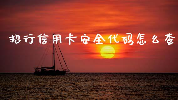 招行信用卡安全代码怎么查_https://www.lansai.wang_期货学院_第1张