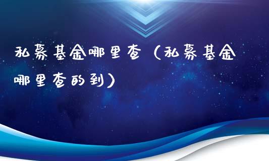私募基金哪里查（私募基金哪里查的到）_https://www.lansai.wang_基金理财_第1张