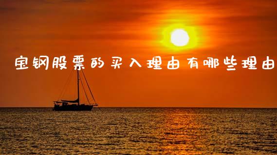 宝钢股票的买入理由有哪些理由_https://www.lansai.wang_期货资讯_第1张