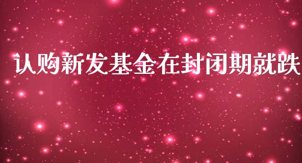 认购新发基金在封闭期就跌_https://www.lansai.wang_未分类_第1张