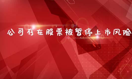 公司存在股票被暂停上市风险_https://www.lansai.wang_期货行情_第1张