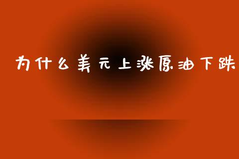 为什么美元上涨原油下跌_https://www.lansai.wang_股票问答_第1张