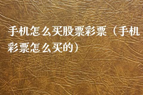 手机怎么买股票彩票（手机彩票怎么买的）_https://www.lansai.wang_股票问答_第1张