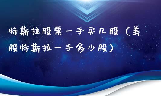 特斯拉股票一手买几股（美股特斯拉一手多少股）_https://www.lansai.wang_股票知识_第1张