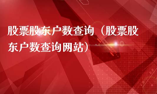 股票股东户数查询（股票股东户数查询网站）_https://www.lansai.wang_股票知识_第1张