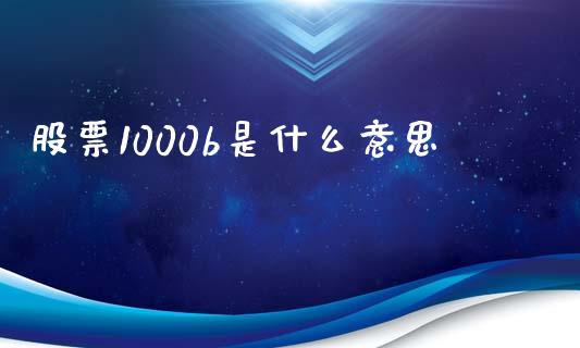 股票1000b是什么意思_https://www.lansai.wang_恒生指数_第1张