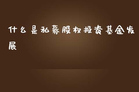 什么是私募股权投资基金发展_https://www.lansai.wang_基金理财_第1张