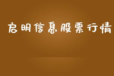 启明信息股票行情_https://www.lansai.wang_股票知识_第1张