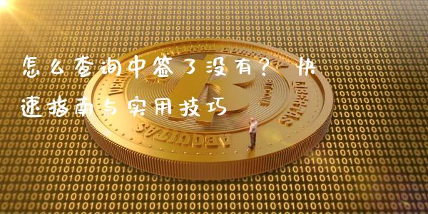 怎么查询中签了没有？ 快速指南与实用技巧_https://www.lansai.wang_期货行情_第1张
