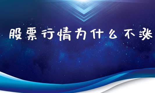 股票行情为什么不涨_https://www.lansai.wang_股票知识_第1张