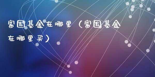 富国基金在哪里（富国基金在哪里买）_https://www.lansai.wang_基金理财_第1张