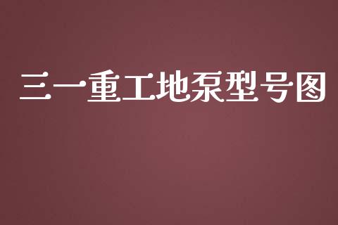 三一重工地泵型号图_https://www.lansai.wang_股票问答_第1张