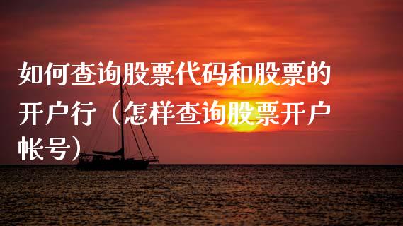 如何查询股票代码和股票的开户行（怎样查询股票开户帐号）_https://www.lansai.wang_股票问答_第1张