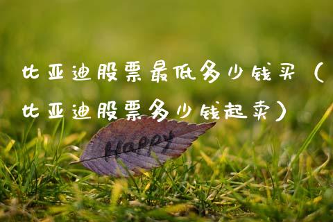 比亚迪股票最低多少钱买（比亚迪股票多少钱起卖）_https://www.lansai.wang_股票知识_第1张