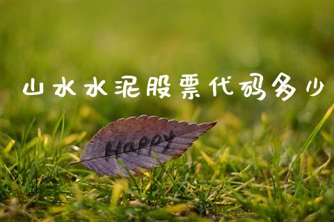 山水水泥股票代码多少_https://www.lansai.wang_期货行情_第1张