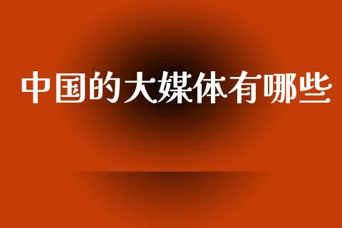 中国的大媒体有哪些_https://www.lansai.wang_股票问答_第1张