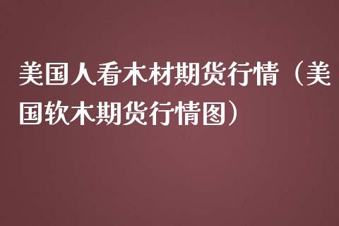 美国人看木材期货行情（美国软木期货行情图）_https://www.lansai.wang_期货资讯_第1张
