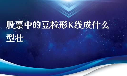 股票中的豆粒形K线成什么型壮_https://www.lansai.wang_期货行情_第1张