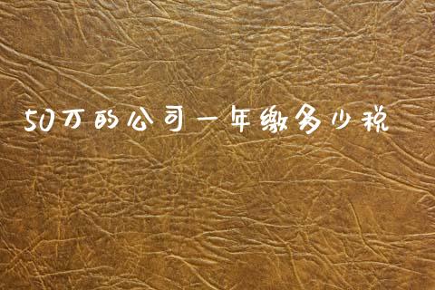 50万的公司一年缴多少税_https://www.lansai.wang_股票知识_第1张