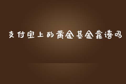 支付宝上的黄金基金靠谱吗_https://www.lansai.wang_理财百科_第1张