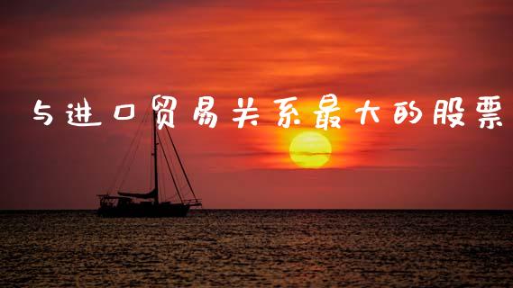 与进口贸易关系最大的股票_https://www.lansai.wang_期货资讯_第1张