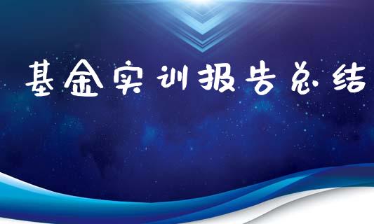 基金实训报告总结_https://www.lansai.wang_理财百科_第1张