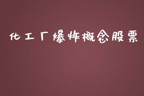 化工厂爆炸概念股票_https://www.lansai.wang_基金理财_第1张