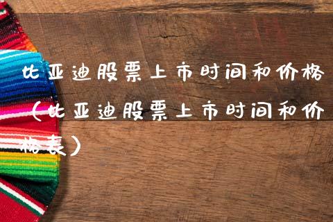 比亚迪股票上市时间和价格（比亚迪股票上市时间和价格表）_https://www.lansai.wang_股票问答_第1张