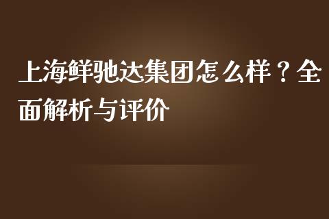 上海鲜驰达集团怎么样？全面解析与评价_https://www.lansai.wang_期货品种_第1张