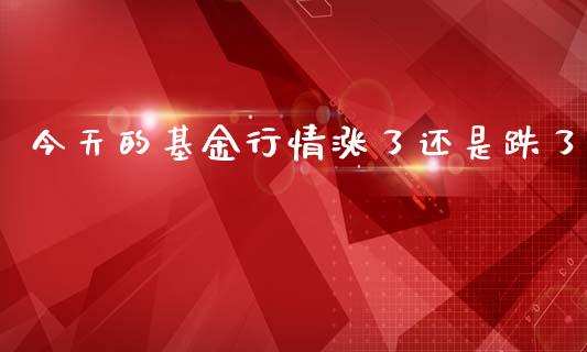 今天的基金行情涨了还是跌了_https://www.lansai.wang_基金理财_第1张